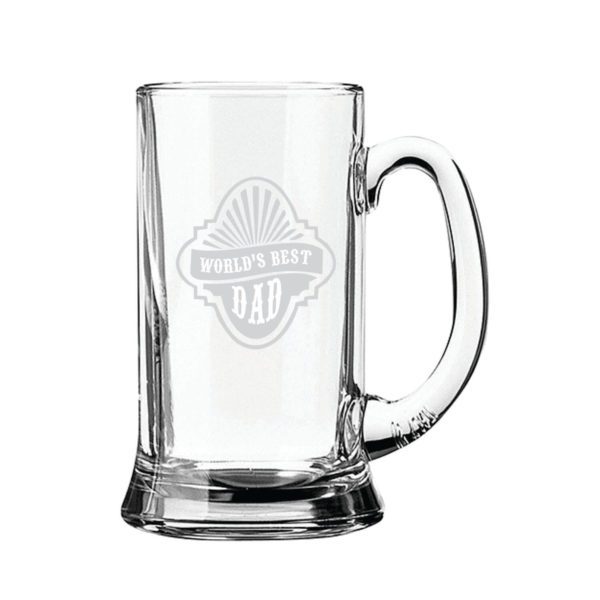 Worlds Best Dad Engraved Beer Mug for Dad - Playboy Beer Mug 357ml