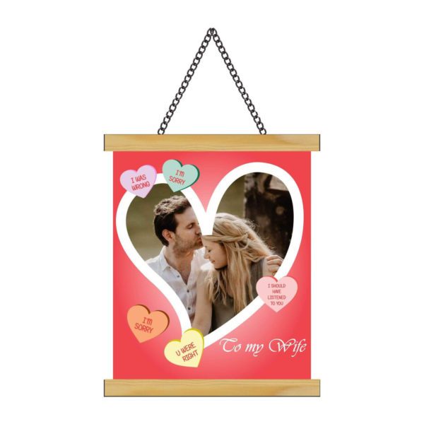 Personalised  Gifts I Am Sorry to My Wife with Photo Love Greeting Card Scroll - 15x20 inches