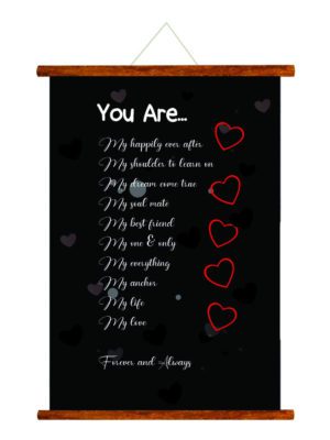 Gifts for Wife greeting card love romantic My Happily Ever After scroll 15x20 Inches (Black)