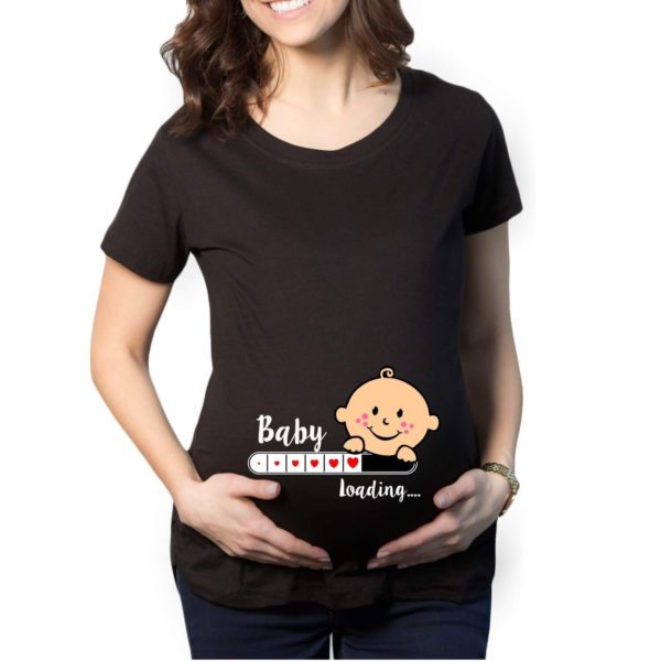 Proud New Daddy & Baby Loading Maternity Couple T-Shirts