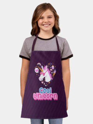 Cool Unicorn Printed Chef Apron for Kids Girl