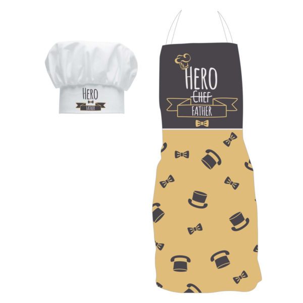 Hero Dad Hamper for Father Set of 5 - Apron, Chef Hat, Mug, Coaster, Mousepad