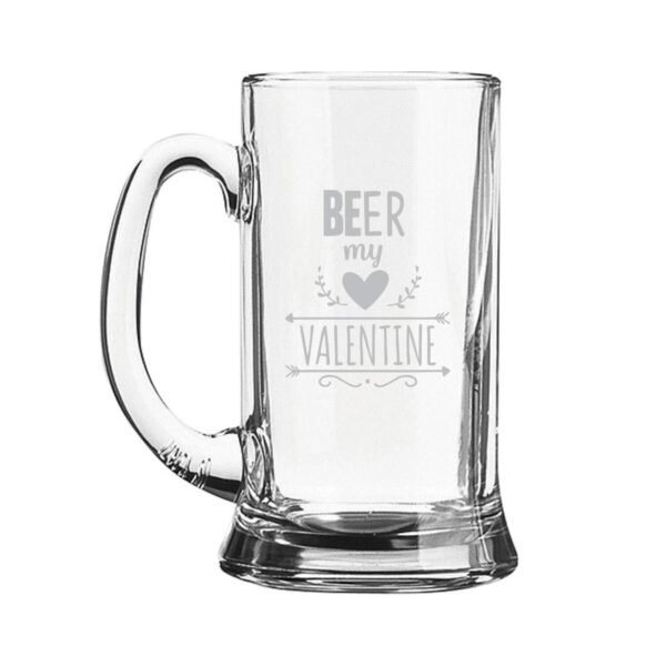 Beer My Valentine Engraved Beer Mug