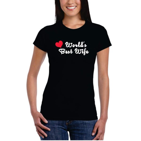 Birthday Gifts Black Roundneck Cotton Tshirt for Wife