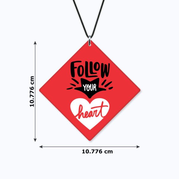 Motivational Gifts Acrylic Car Hanging Accessories Follow Your Heart Printed Interior Decoration