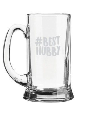 Best Hubby Husband Engraved Beer Mug