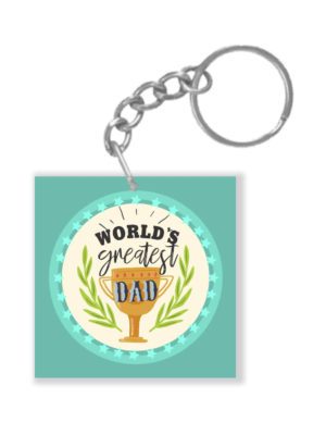 Worlds Greatest Dad Trophy Keychain