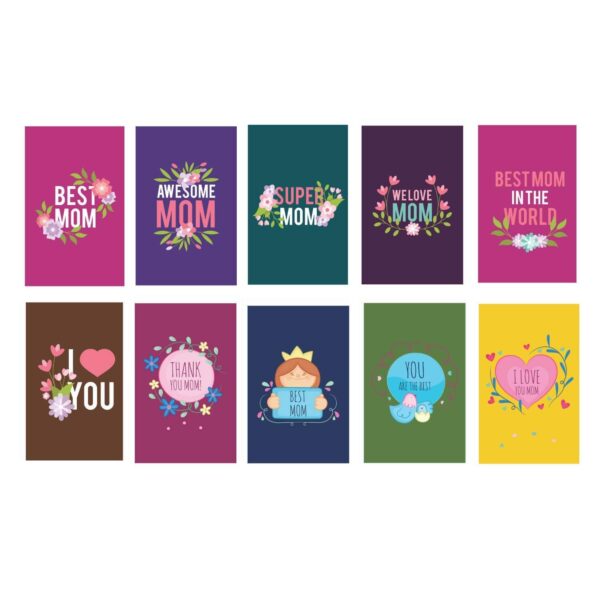 Mothers Day Gifts Apron, Set of 10 Greeting Post Card, 1 Dairy Milk Silk Chocolate (60g) Hamper set of 3 for Mom