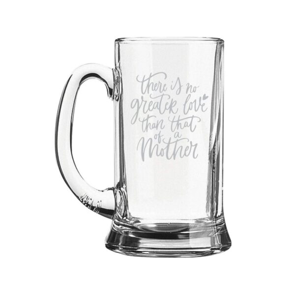 Mothers Day Gifts for There is No Greater Love Than That of a Mother Beer Mug Playboy 357 ml, Engraved, Coaster