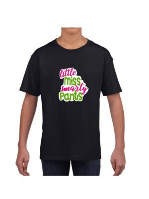 Printed Cotton T-Shirt for Kids Girl Little Miss Smarty Pants