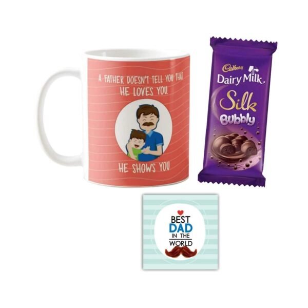 A Father Doesnt Tell He Loves You He Shows You Combo,1 Dairy Milk Silk 60 gm,