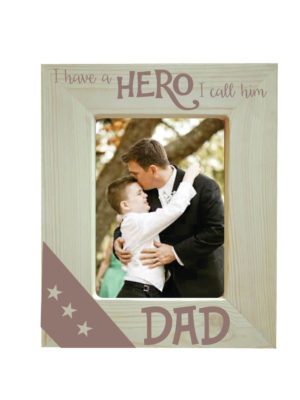 Hero Dad Engraved Wooden Photo Frame