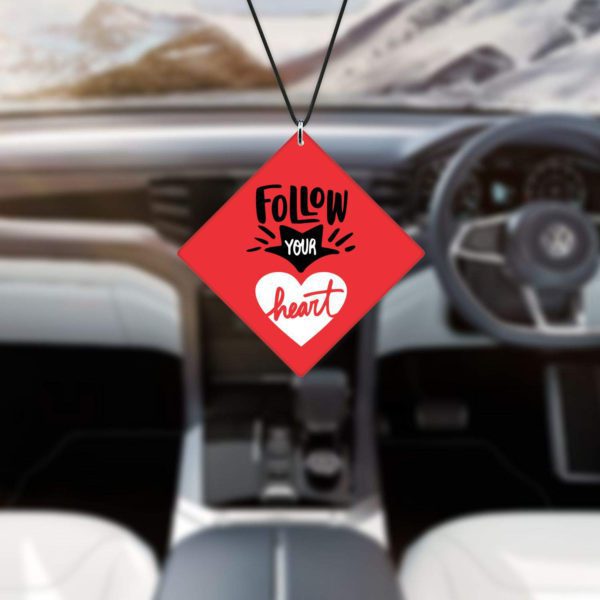 Motivational Gifts Acrylic Car Hanging Accessories Follow Your Heart Printed Interior Decoration