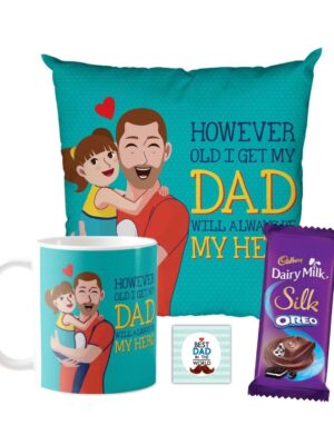 However Old I Get My Dad Will Always Be My Hero Hamper1 Dairy Milk Silk 60