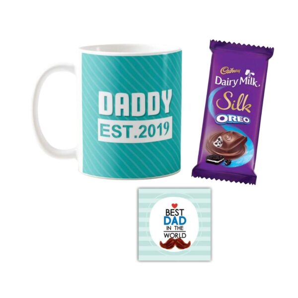 Daddy Est.2019 Hamper 1 Dairy Milk Silk 60 gm, with Coaster