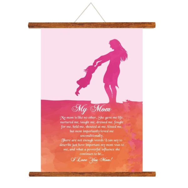 Birthday Gifts for Mom Scroll Greeting Card (12 x 16 Inches) Wall Hanging Décor - Best mom in The Worldl