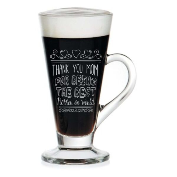 Mothers Day Just Like Mother Father Engraved Coffee Tea Cups of 2 with Coasters