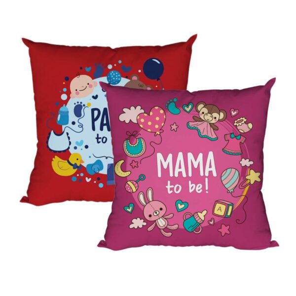 Mothers Day 12x12 inches Poly Satin Cushion (with Filler) Mommy Daddy to Be Printed New Mom Dad Birthday Throw Pillow