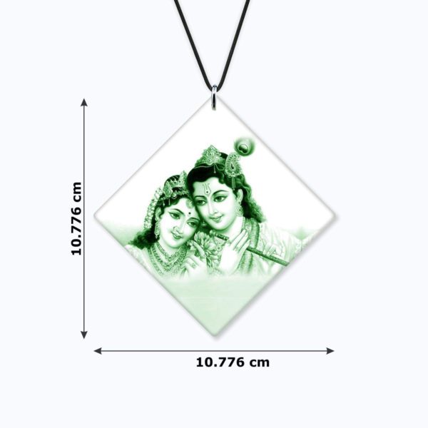 Religious Gifts Acrylic Car Hanging Accessories Lord Radha Krishna Worship Printed for Good Luck Interior Decoration