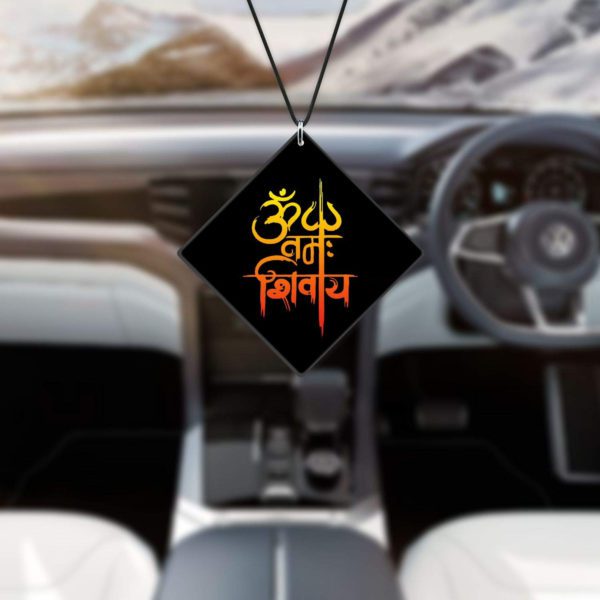 Religious Gifts Acrylic Car Hanging Accessories Lord Shiva Om Namah Shivay Printed Printed for Good Luck Interior