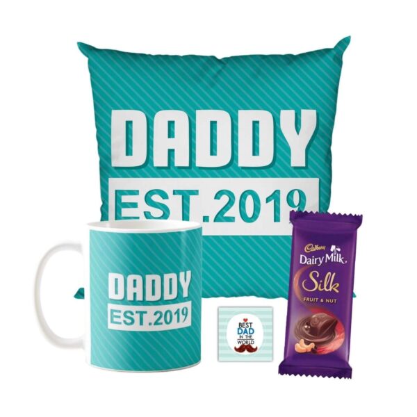 Daddy Est.2019 Hamper 1 Dairy Milk Silk 60 gm, with Coaster