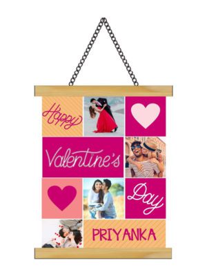 Personalised Gifts Happy  Day with 4 Photo Love Greeting Card Scroll - 15x20 inches