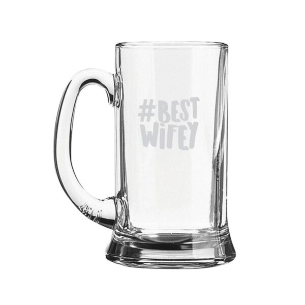 Hashtag Best Wifey Engraved Beer Mug