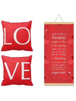 Greeting Card Love Love is Like A Friendship Scroll Cushion Cover - 12 x 12 inches Cushion, Card 15x30