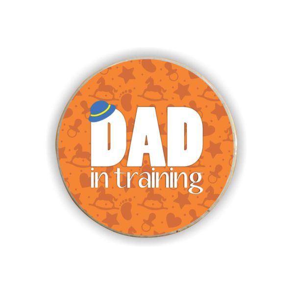 New Dad in Training Fridge Magnet-Round