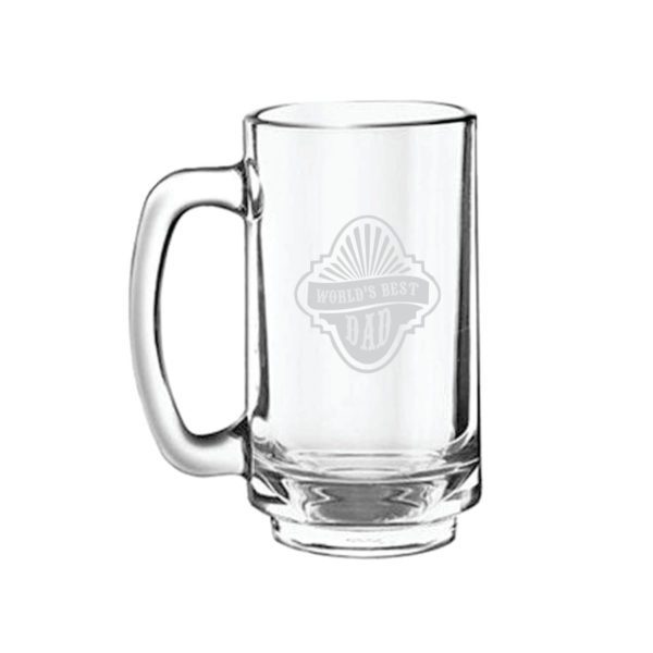 Worlds Best Dad Engraved Beer Mug for Dad - Playboy Beer Mug 357ml