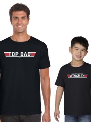 Top Dad Daddys Little Wingman T-Shirt for Dad and Son