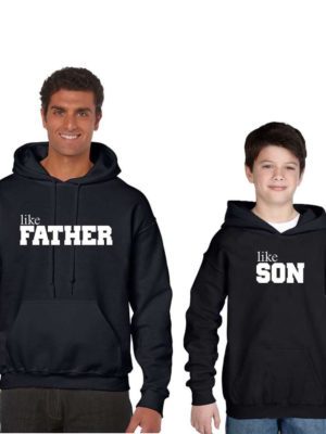 Family Sweatshirts Like Father Like Son Set of 2 Black