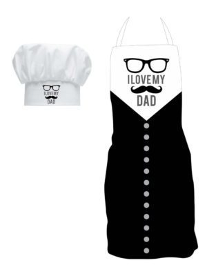 I Love My Dad Apron with Chef Hat