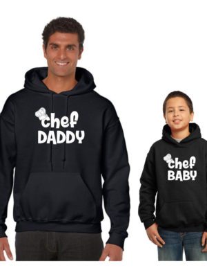 Chef Dad Baby Family Sweatshirt Hoodies for Men and Kid