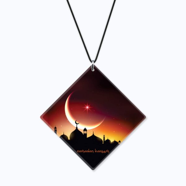 Religious Gifts Acrylic Islamic Car Hanging Accessories Ramdan Kareem Printed Printed for Good Luck Interior