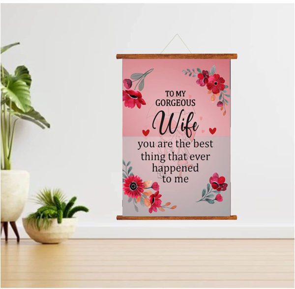 Gifts for Wife greeting card love romantic To My Gorgeous Wife scroll 15x20 Inches (Pink)