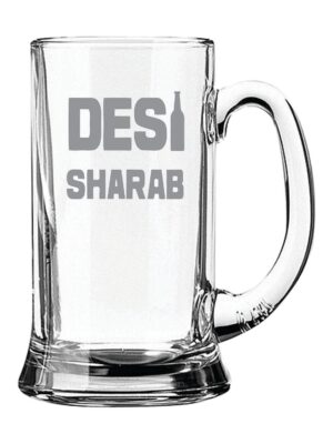 New Year Gifts, Desi Sharab Hindi Engraved Beer Mug - Icon Beer 580 ml