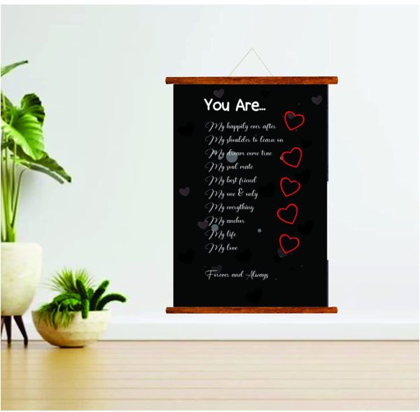 Gifts for Wife greeting card love romantic My Happily Ever After scroll 15x20 Inches (Black)