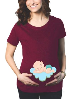 Maternity T-Shirts - Unique Baby Napping Design