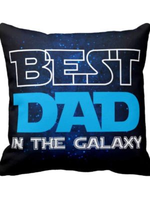 Galaxys Best Dad 12 x 12 inches Velvet Cushion Cover