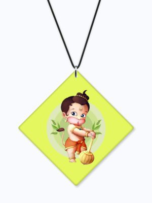 Religious Gifts Acrylic Car Hanging Accessories Lord Bal Hanuman Printed for Good Luck Interior Decoration