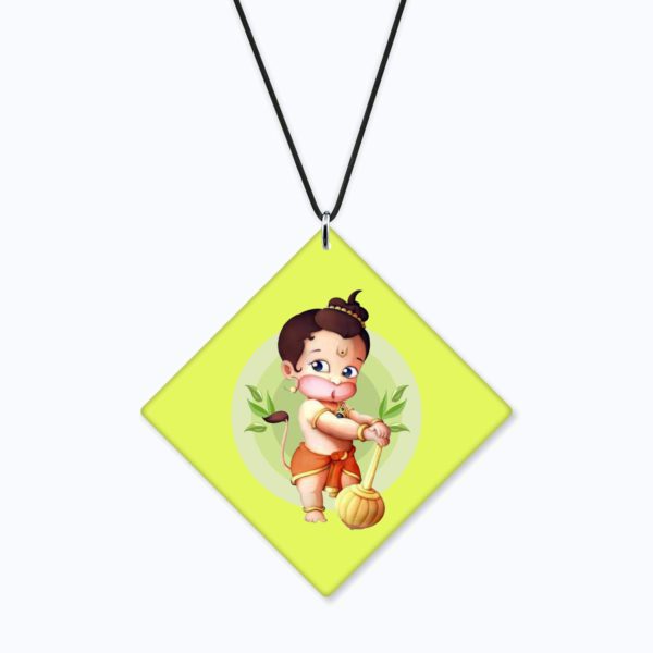 Religious Gifts Acrylic Car Hanging Accessories Lord Bal Hanuman Printed for Good Luck Interior Decoration