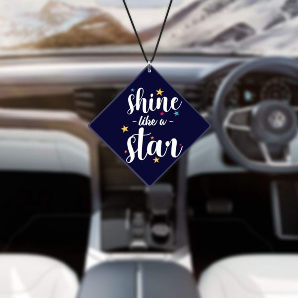 Motivational Gift Car Hanging Accessories Shine Like a Star Printed with Wooden Keychain