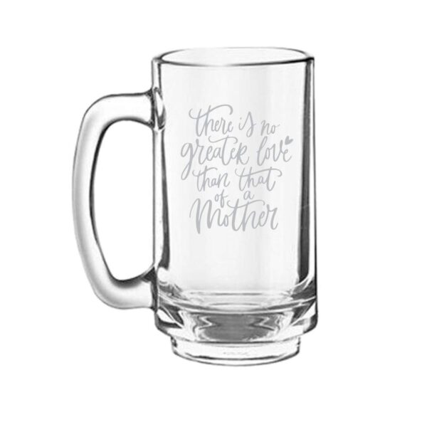 Mothers Day Gifts for There is No Greater Love Than That of a Mother Beer Mug Playboy 357 ml, Engraved, Coaster