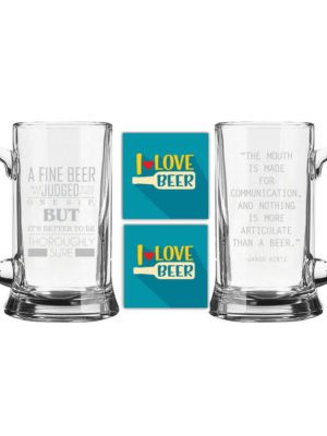 Articulate Engraved Beer Mug Combo