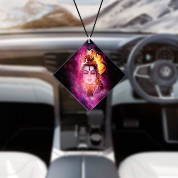 Religious Gifts Acrylic Car Hanging Accessories Lord Shiva Worship Printed Printed for Good Luck Interior Decoration