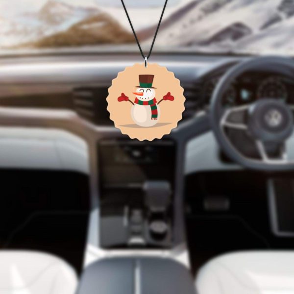 Decorative Snowman Printed Christmas Car Hanging