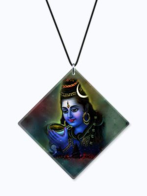 Religious Gifts Acrylic Car Hanging Accessories Lord Shiva Shankar Printed Printed for Good Luck Interior Decoration