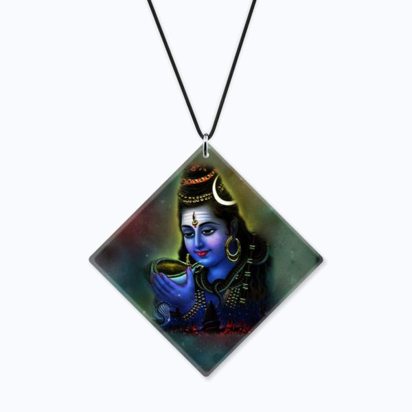 Religious Gifts Acrylic Car Hanging Accessories Lord Shiva Shankar Printed Printed for Good Luck Interior Decoration