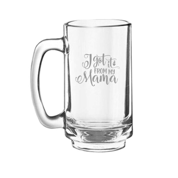 Mothers Day Gifts for I got It from My Mama Beer Mug Playboy 357 ml, Engraved, Coaster Gift Combo of 2